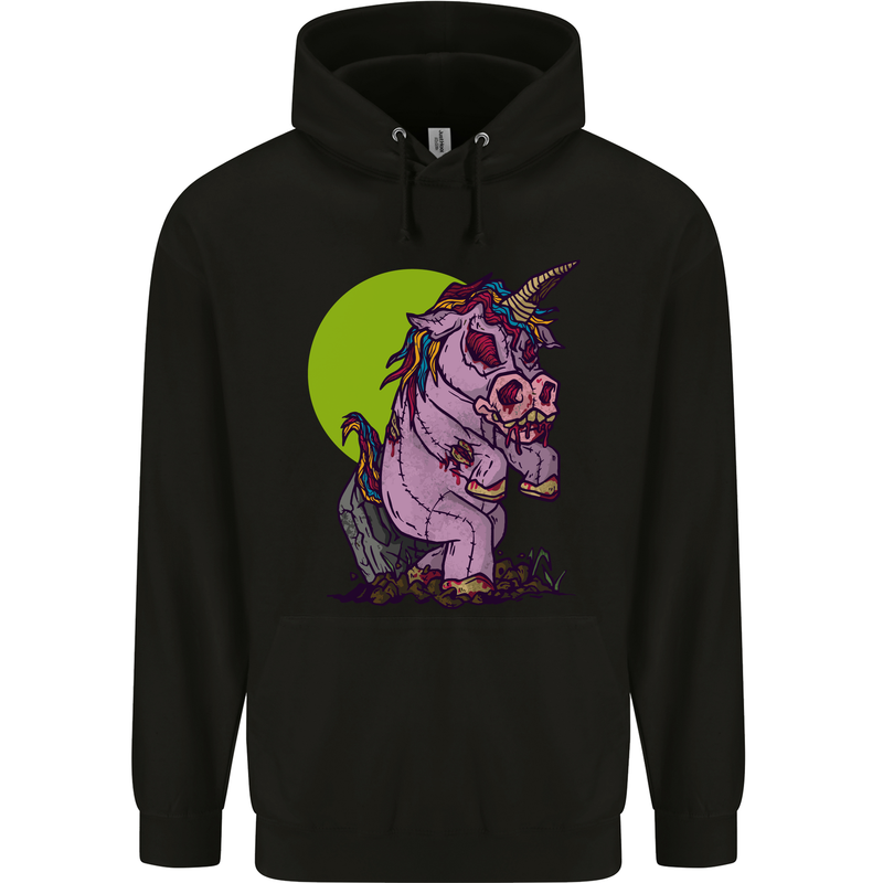 A Zombie Unicorn Funny Halloween Horror Childrens Kids Hoodie Black
