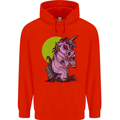 A Zombie Unicorn Funny Halloween Horror Childrens Kids Hoodie Bright Red