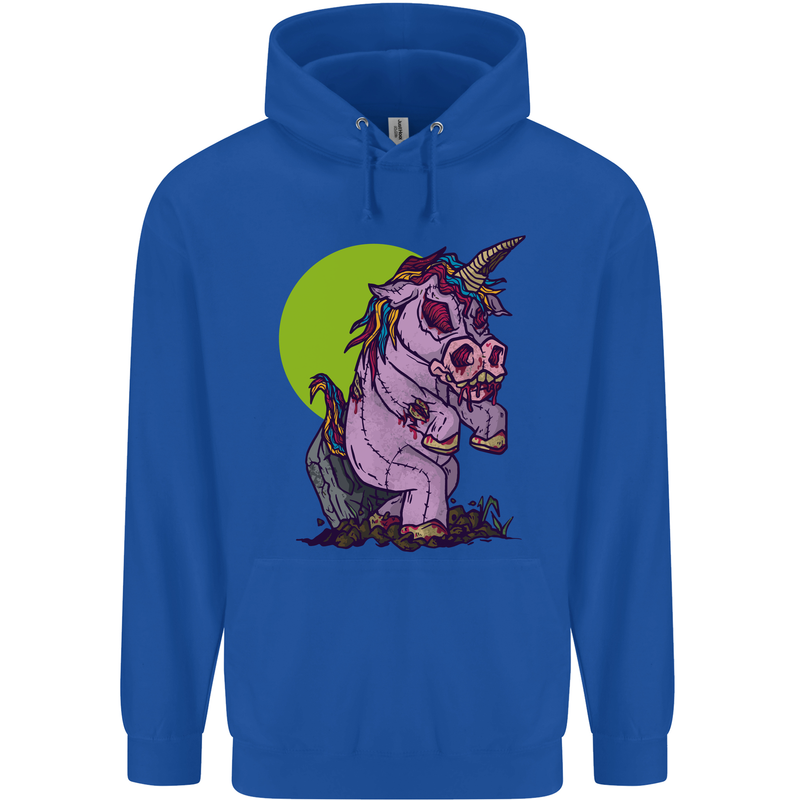 A Zombie Unicorn Funny Halloween Horror Childrens Kids Hoodie Royal Blue