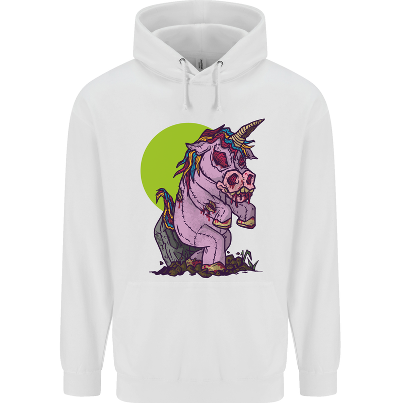 A Zombie Unicorn Funny Halloween Horror Childrens Kids Hoodie White