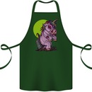 A Zombie Unicorn Funny Halloween Horror Cotton Apron 100% Organic Forest Green