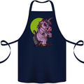 A Zombie Unicorn Funny Halloween Horror Cotton Apron 100% Organic Navy Blue