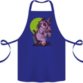 A Zombie Unicorn Funny Halloween Horror Cotton Apron 100% Organic Royal Blue