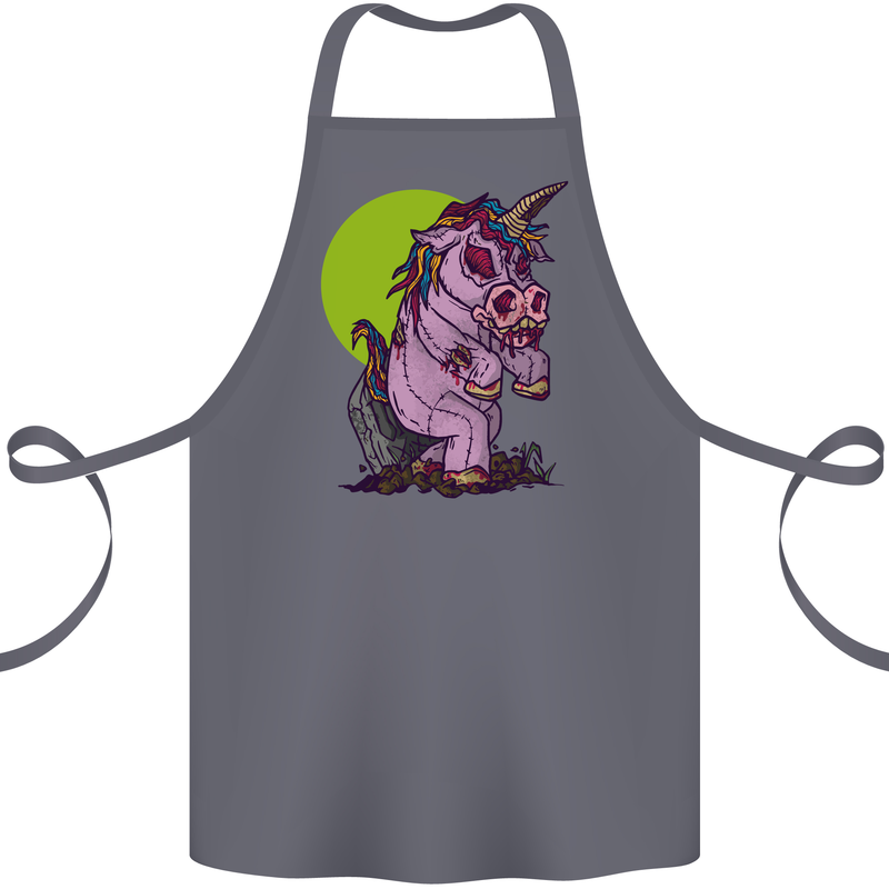 A Zombie Unicorn Funny Halloween Horror Cotton Apron 100% Organic Steel