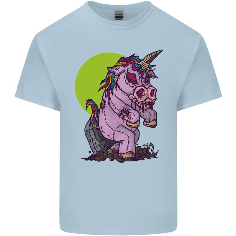 A Zombie Unicorn Funny Halloween Horror Kids T-Shirt Childrens Light Blue