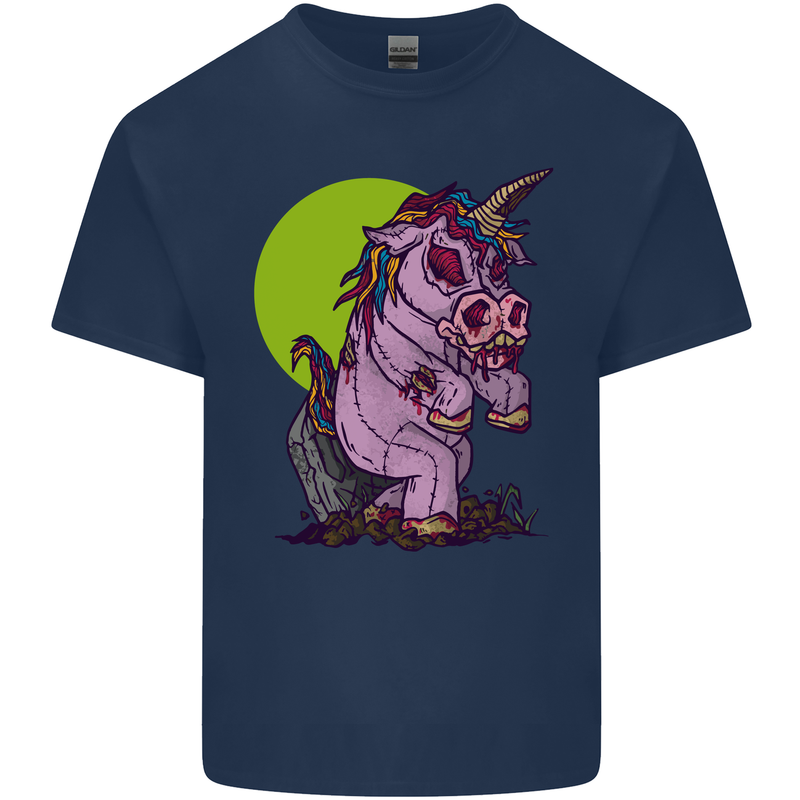 A Zombie Unicorn Funny Halloween Horror Kids T-Shirt Childrens Navy Blue
