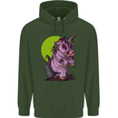 A Zombie Unicorn Funny Halloween Horror Mens 80% Cotton Hoodie Forest Green