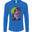 A Zombie Unicorn Funny Halloween Horror Mens Long Sleeve T-Shirt Royal Blue