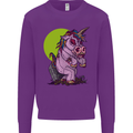 A Zombie Unicorn Funny Halloween Horror Mens Sweatshirt Jumper Purple