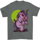 A Zombie Unicorn Funny Halloween Horror Mens T-Shirt Cotton Gildan Charcoal