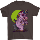 A Zombie Unicorn Funny Halloween Horror Mens T-Shirt Cotton Gildan Dark Chocolate