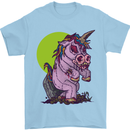 A Zombie Unicorn Funny Halloween Horror Mens T-Shirt Cotton Gildan Light Blue