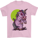 A Zombie Unicorn Funny Halloween Horror Mens T-Shirt Cotton Gildan Light Pink