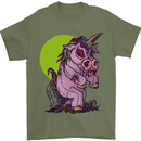 A Zombie Unicorn Funny Halloween Horror Mens T-Shirt Cotton Gildan Military Green