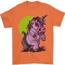 A Zombie Unicorn Funny Halloween Horror Mens T-Shirt Cotton Gildan Orange