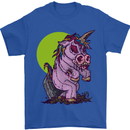 A Zombie Unicorn Funny Halloween Horror Mens T-Shirt Cotton Gildan Royal Blue