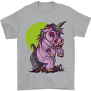 A Zombie Unicorn Funny Halloween Horror Mens T-Shirt Cotton Gildan Sports Grey