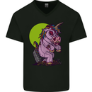 A Zombie Unicorn Funny Halloween Horror Mens V-Neck Cotton T-Shirt Black