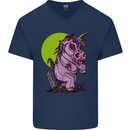 A Zombie Unicorn Funny Halloween Horror Mens V-Neck Cotton T-Shirt Navy Blue