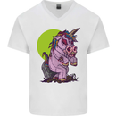A Zombie Unicorn Funny Halloween Horror Mens V-Neck Cotton T-Shirt White