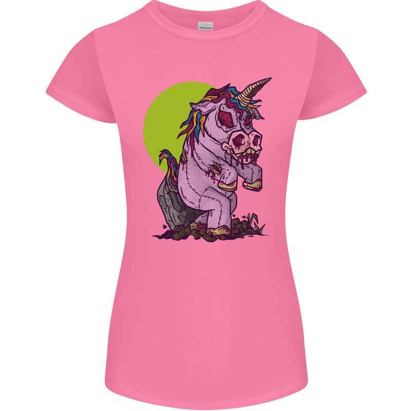 A Zombie Unicorn Funny Halloween Horror Womens Petite Cut T-Shirt Azalea