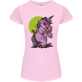 A Zombie Unicorn Funny Halloween Horror Womens Petite Cut T-Shirt Light Pink