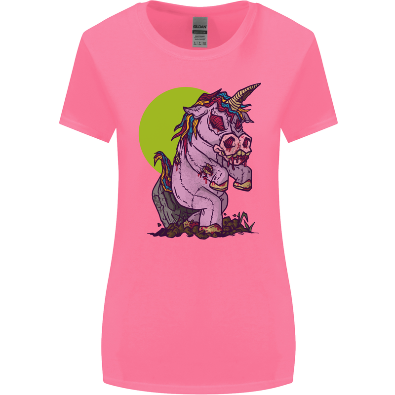 A Zombie Unicorn Funny Halloween Horror Womens Wider Cut T-Shirt Azalea