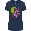 A Zombie Unicorn Funny Halloween Horror Womens Wider Cut T-Shirt Navy Blue