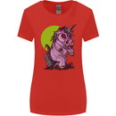 A Zombie Unicorn Funny Halloween Horror Womens Wider Cut T-Shirt Red