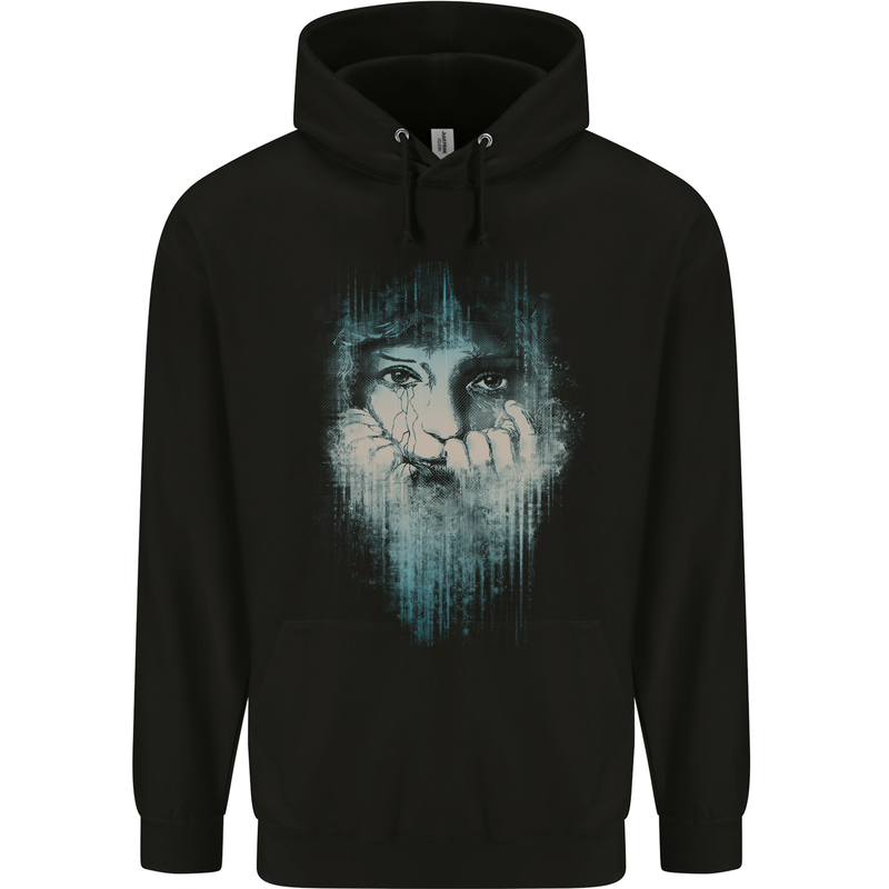 Abstract Art Woman Childrens Kids Hoodie Black
