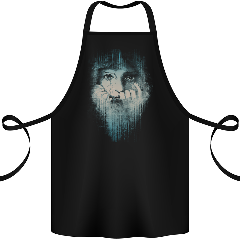 Abstract Art Woman Cotton Apron 100% Organic Black