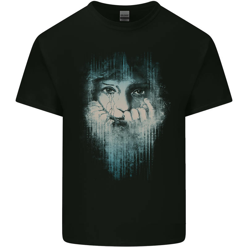 Abstract Art Woman Kids T-Shirt Childrens Black
