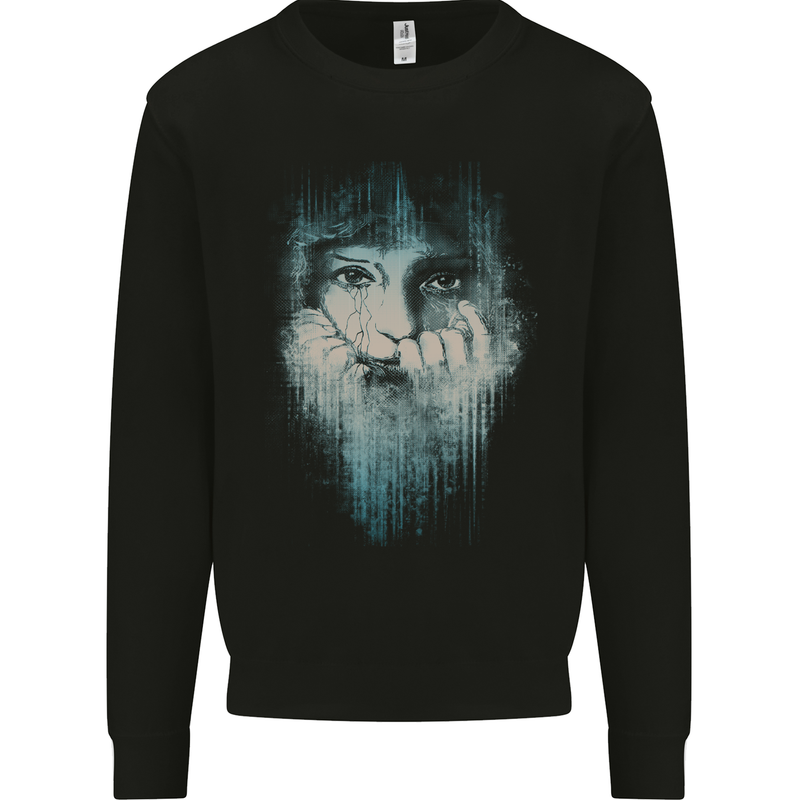 Abstract Art Woman Mens Sweatshirt Jumper Black