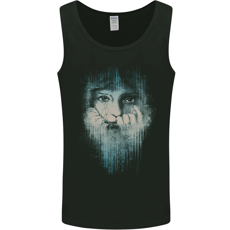 Abstract Art Woman Mens Vest Tank Top Black