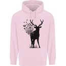 Abstract Butterfly Deer Ecology Environment Childrens Kids Hoodie Light Pink