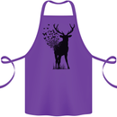 Abstract Butterfly Deer Ecology Environment Cotton Apron 100% Organic Purple
