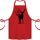Abstract Butterfly Deer Ecology Environment Cotton Apron 100% Organic Red