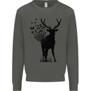Abstract Butterfly Deer Ecology Environment Kids Sweatshirt Jumper Storm Grey