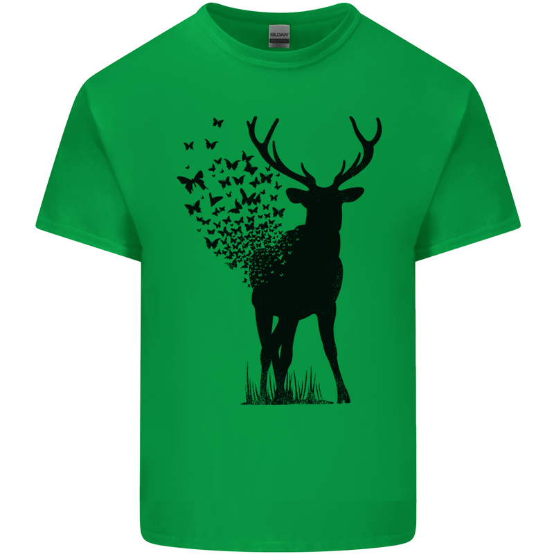 Abstract Butterfly Deer Ecology Environment Kids T-Shirt Childrens Irish Green