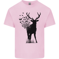 Abstract Butterfly Deer Ecology Environment Kids T-Shirt Childrens Light Pink