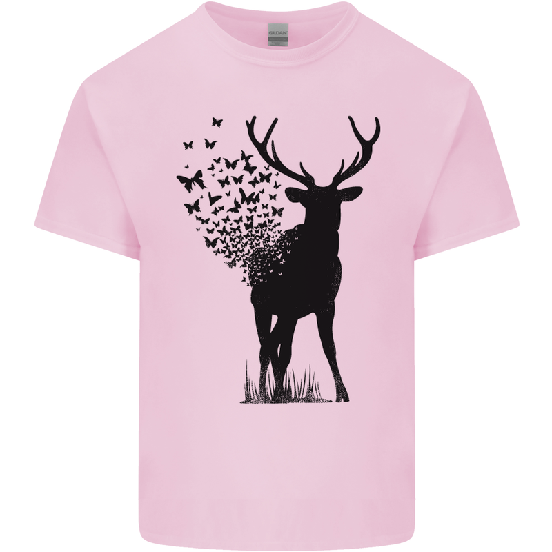 Abstract Butterfly Deer Ecology Environment Kids T-Shirt Childrens Light Pink