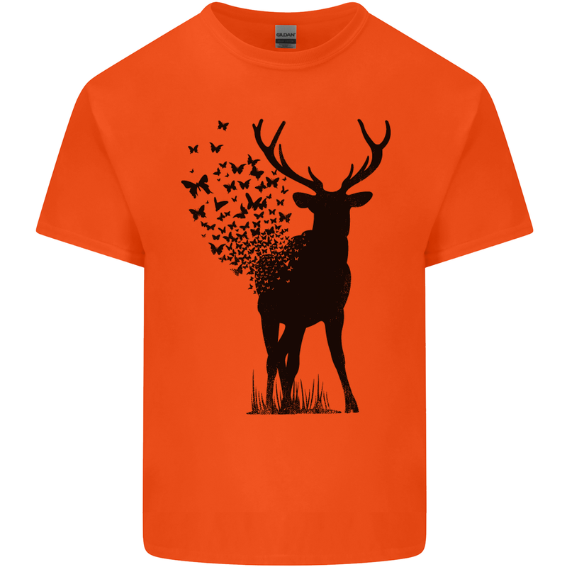 Abstract Butterfly Deer Ecology Environment Kids T-Shirt Childrens Orange