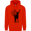 Abstract Butterfly Deer Ecology Environment Mens 80% Cotton Hoodie Bright Red