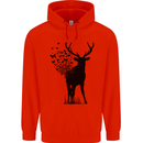 Abstract Butterfly Deer Ecology Environment Mens 80% Cotton Hoodie Bright Red