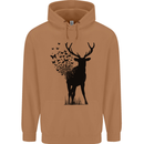 Abstract Butterfly Deer Ecology Environment Mens 80% Cotton Hoodie Caramel Latte