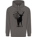 Abstract Butterfly Deer Ecology Environment Mens 80% Cotton Hoodie Charcoal