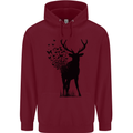 Abstract Butterfly Deer Ecology Environment Mens 80% Cotton Hoodie Maroon