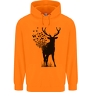 Abstract Butterfly Deer Ecology Environment Mens 80% Cotton Hoodie Orange