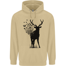 Abstract Butterfly Deer Ecology Environment Mens 80% Cotton Hoodie Sand