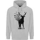 Abstract Butterfly Deer Ecology Environment Mens 80% Cotton Hoodie Sports Grey